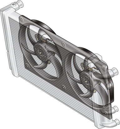 Houder, radiateurventilator