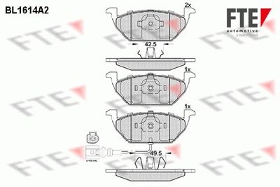 Kit de plaquettes de frein, frein à disque